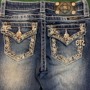Miss Me Kids Blue Jeans with Silver Embellishments